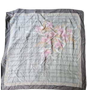 Vintage Jean Parel 100%  gray Silk scarf